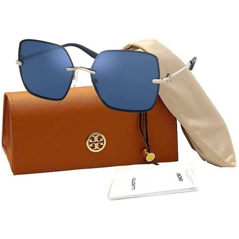 New Authentic Tory Burch TY6080 Blue Sunglasses with Orange Case - Picture 3 of 14